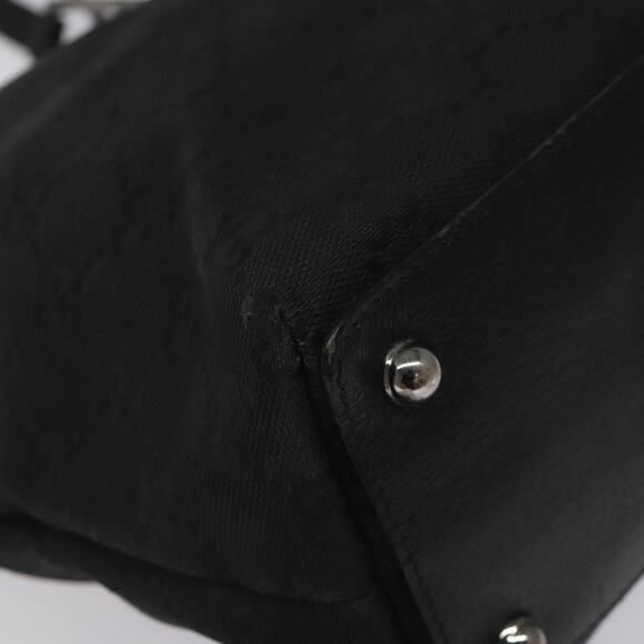 GUCCI GG Canvas Tote Bag Black Silver - Picture 11 of 16